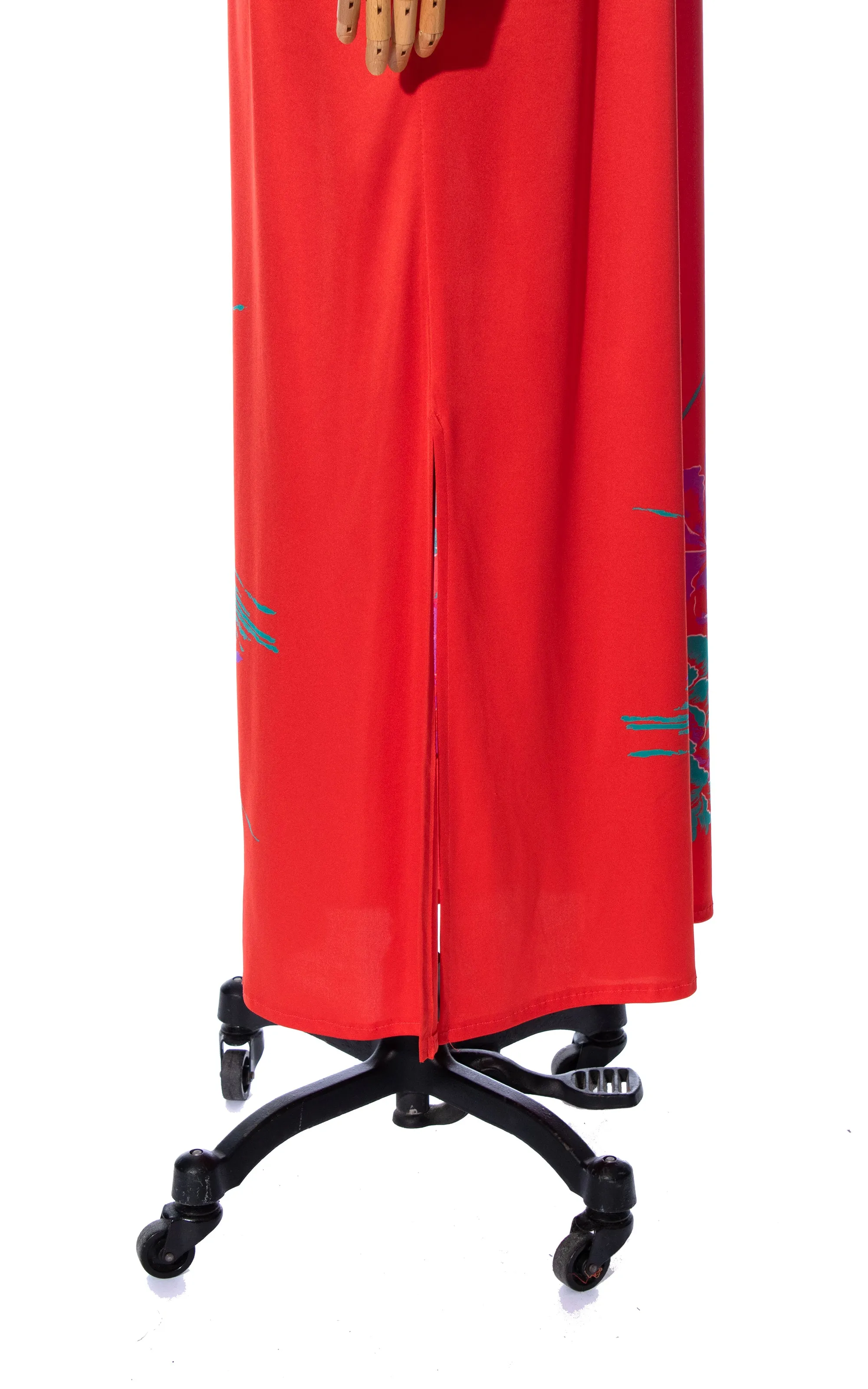 1970s 1980s Avant-Garde Sleeves Floral Maxi Dress | x-small/small/medium/large