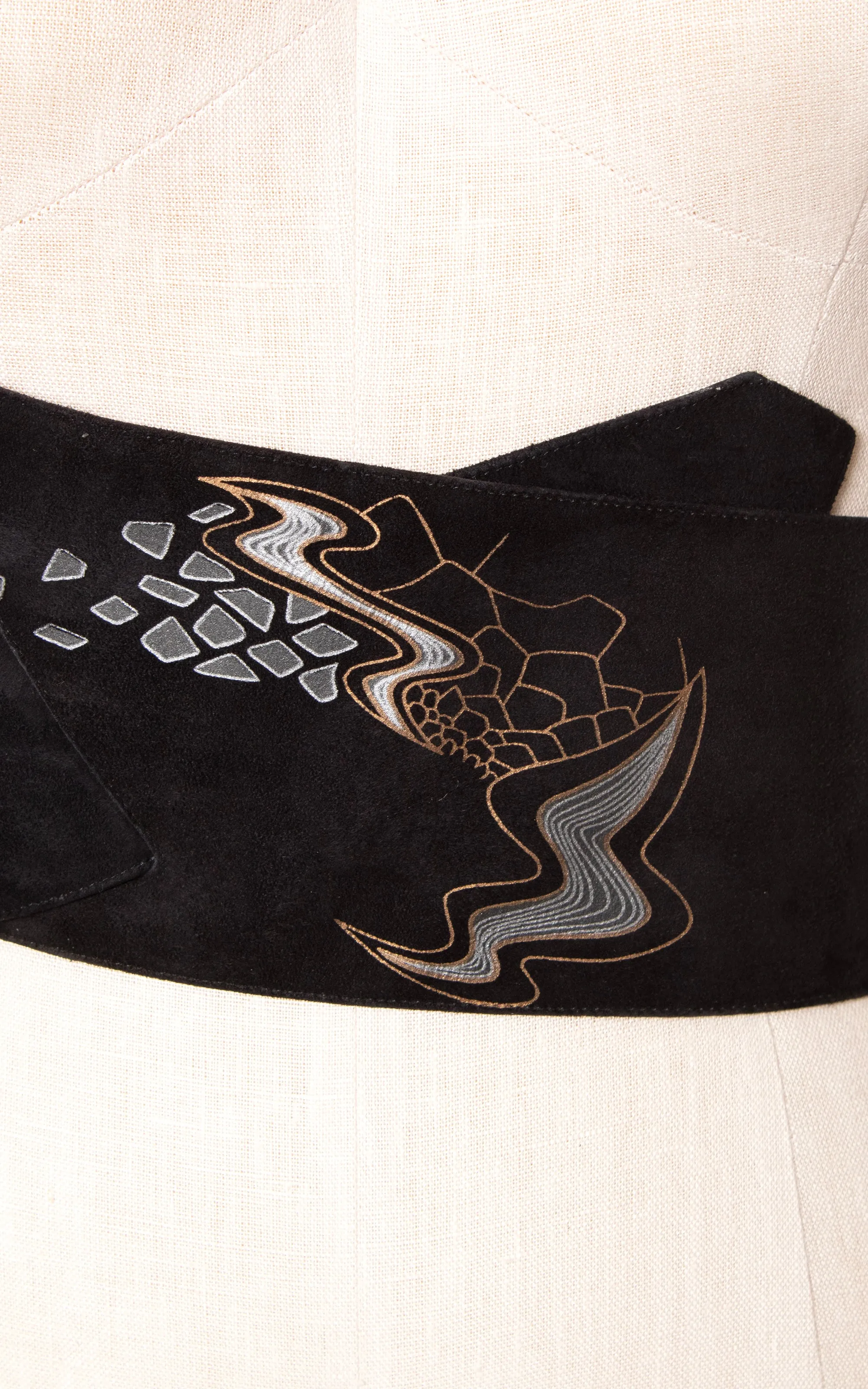 1980s CHARLES JOURDAN Suede Avant Garde Cinch Belt | medium/large