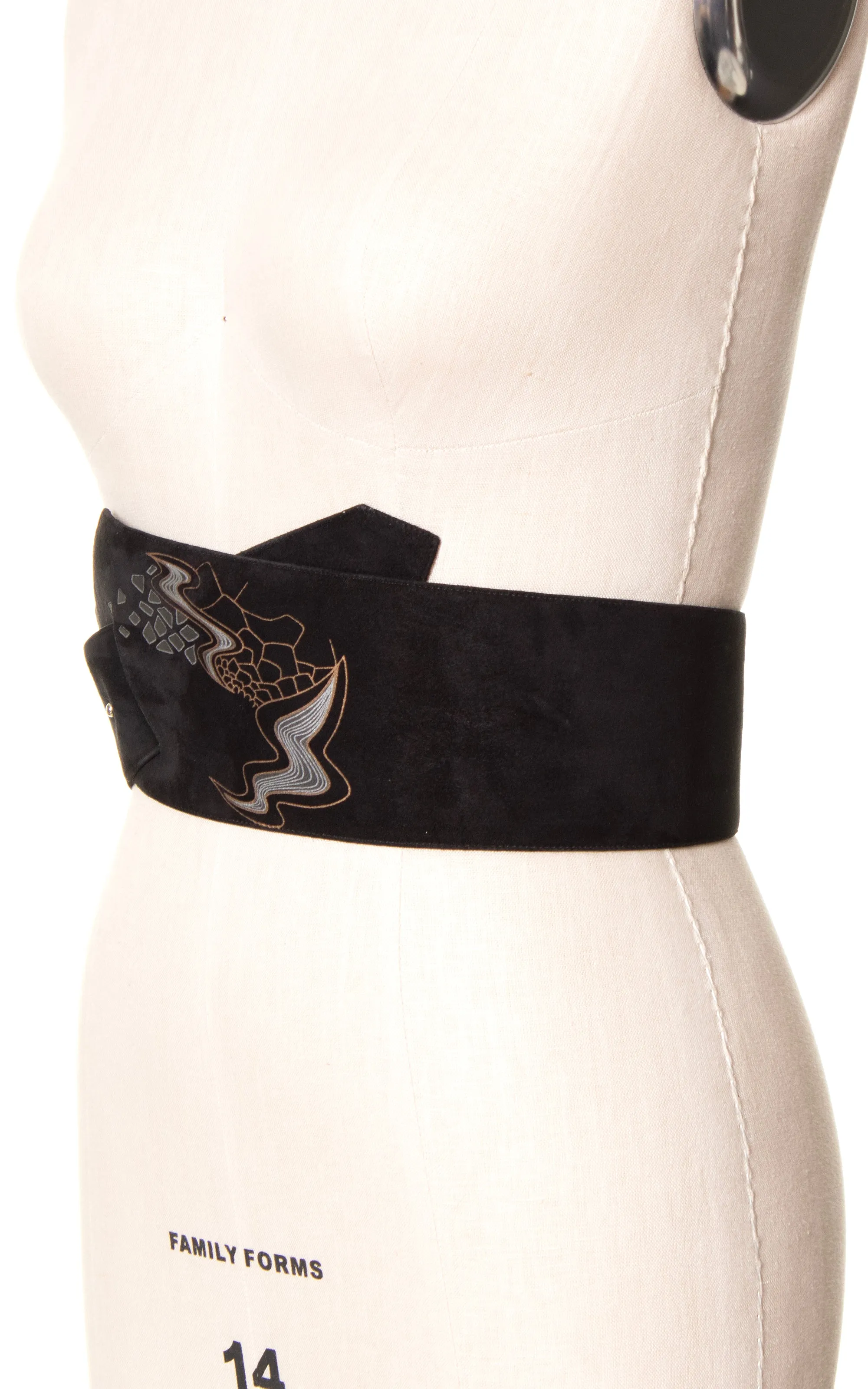 1980s CHARLES JOURDAN Suede Avant Garde Cinch Belt | medium/large