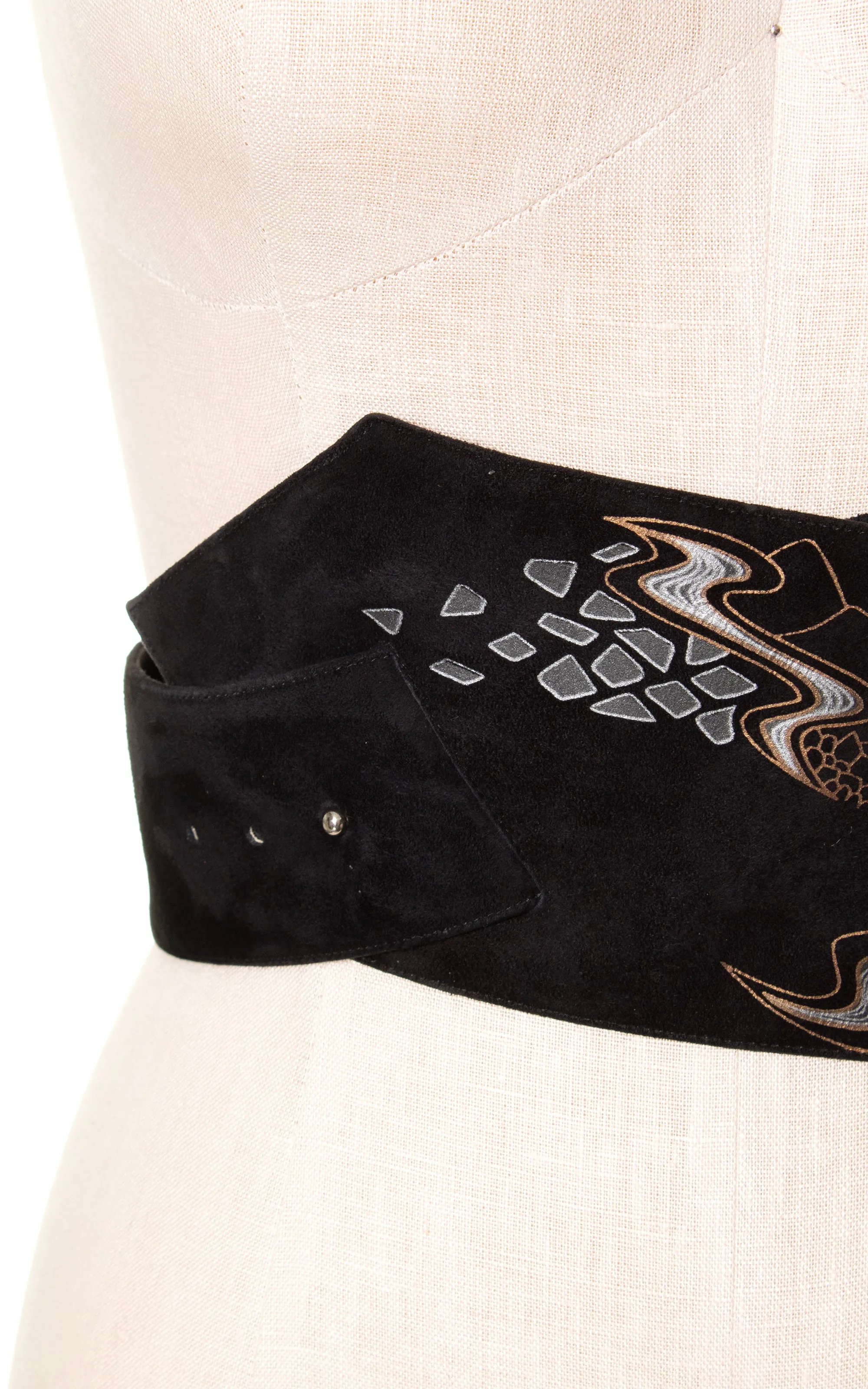 1980s CHARLES JOURDAN Suede Avant Garde Cinch Belt | medium/large