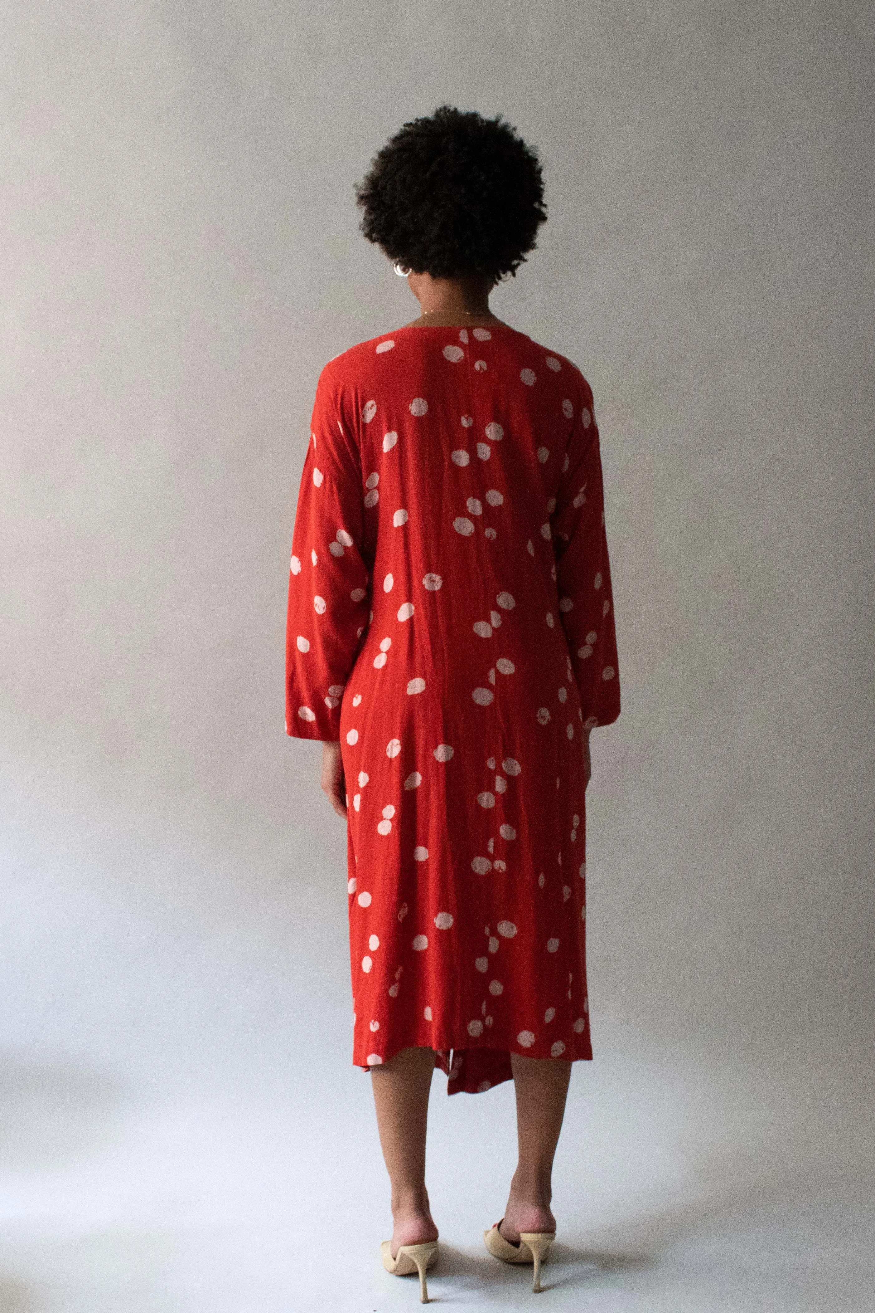 1980s Issey Miyake Linen Blend Dot Dress