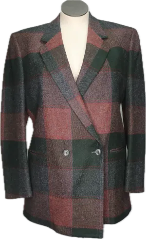 80s Majer Gordon Dusty Red Plaid Blazer    M