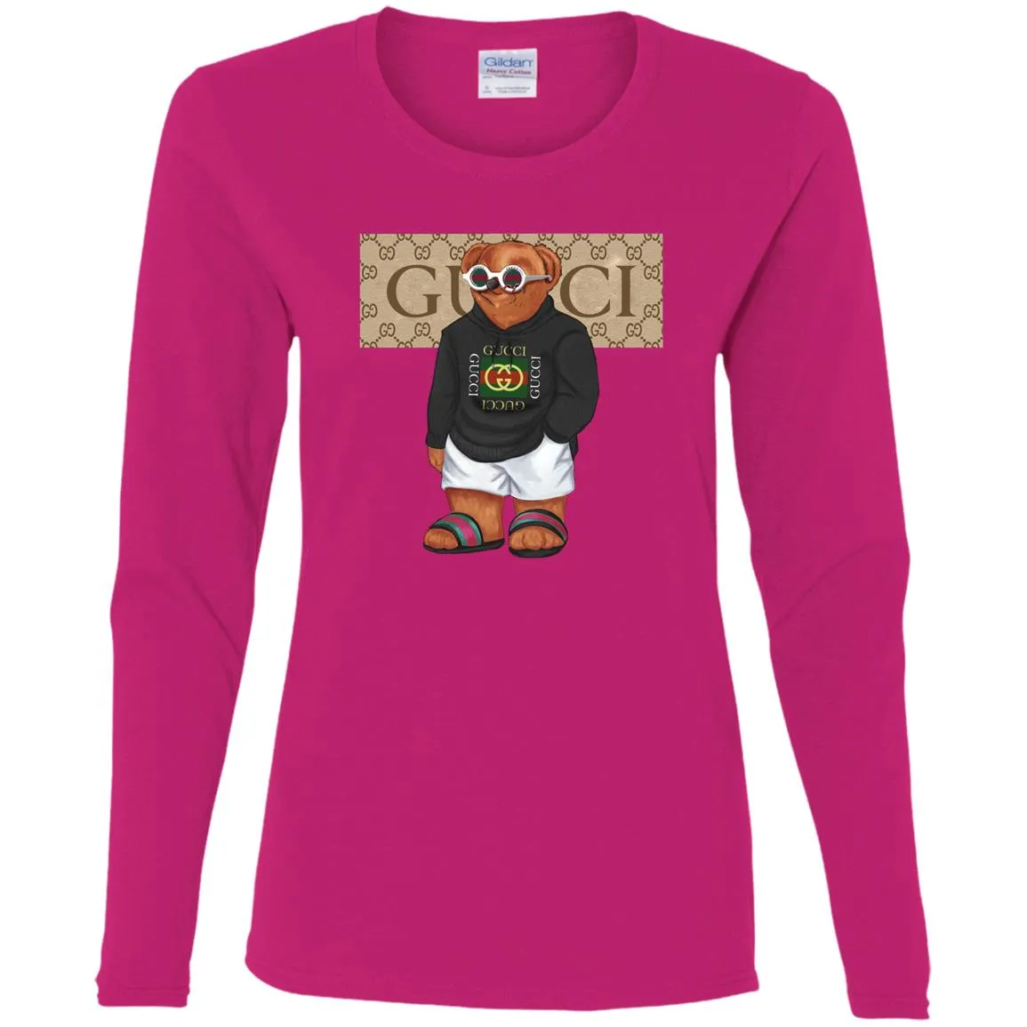 Best Gucci Bear Style Fashion T-shirt Women Long Sleeve Shirt