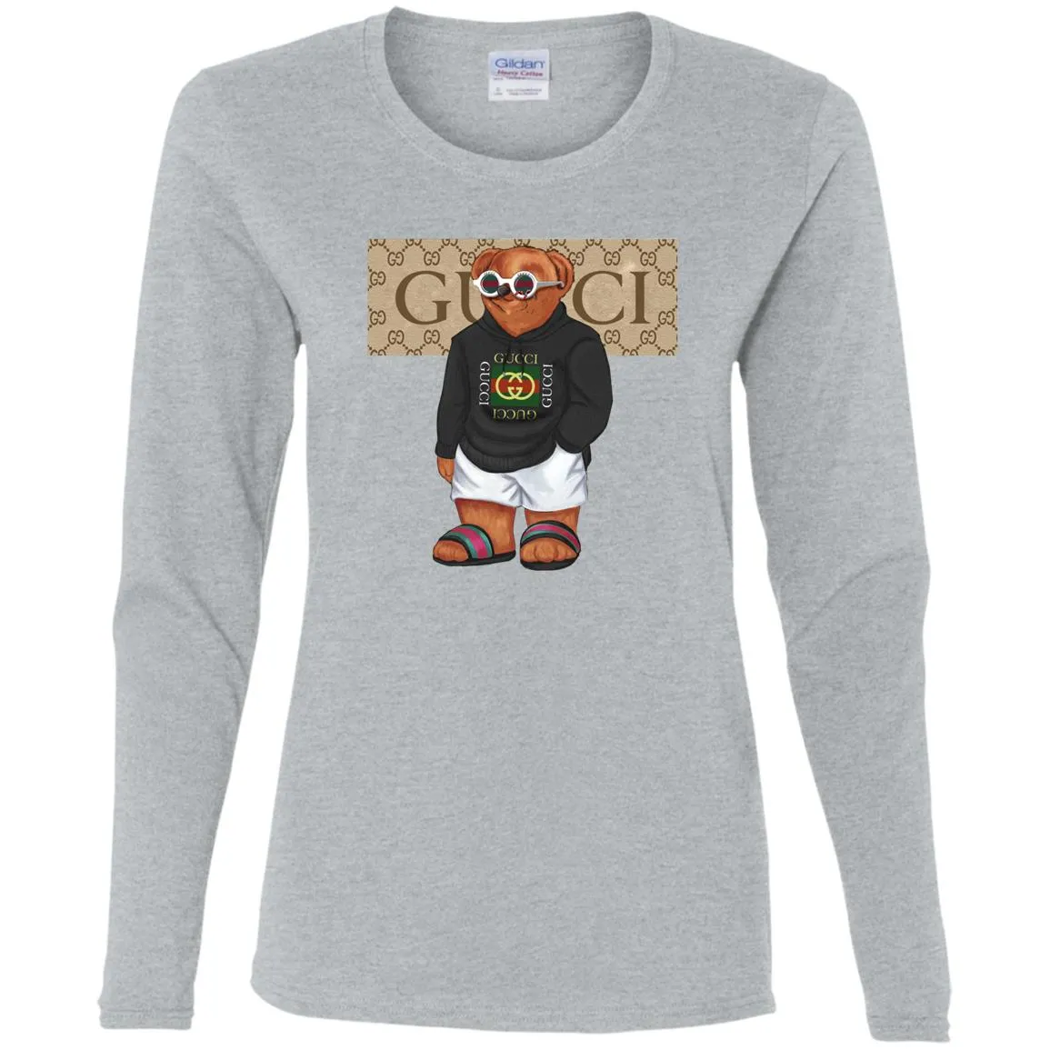 Best Gucci Bear Style Fashion T-shirt Women Long Sleeve Shirt