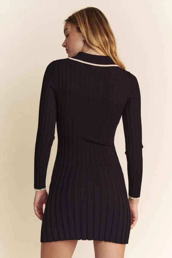Button Down Contrast Hem Mini Dress