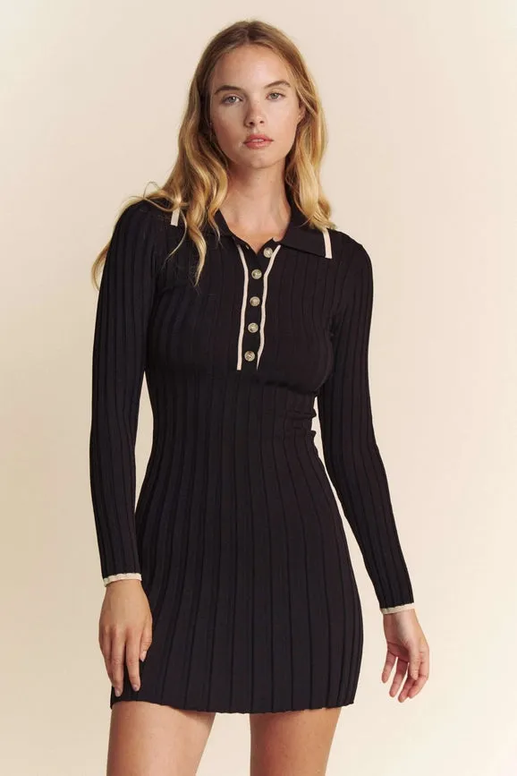 Button Down Contrast Hem Mini Dress