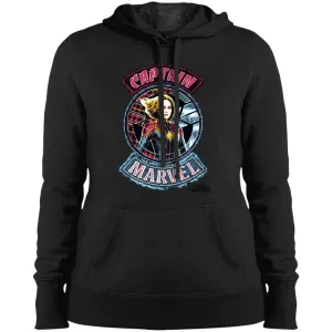 Captain Marvel Stitched Patched Portrait Women Hooded Sweatshirt