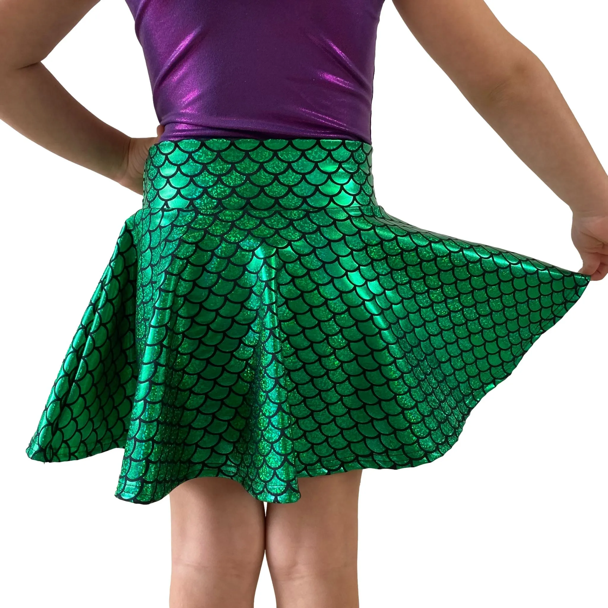 Children's Green Mermaid Scales Holographic