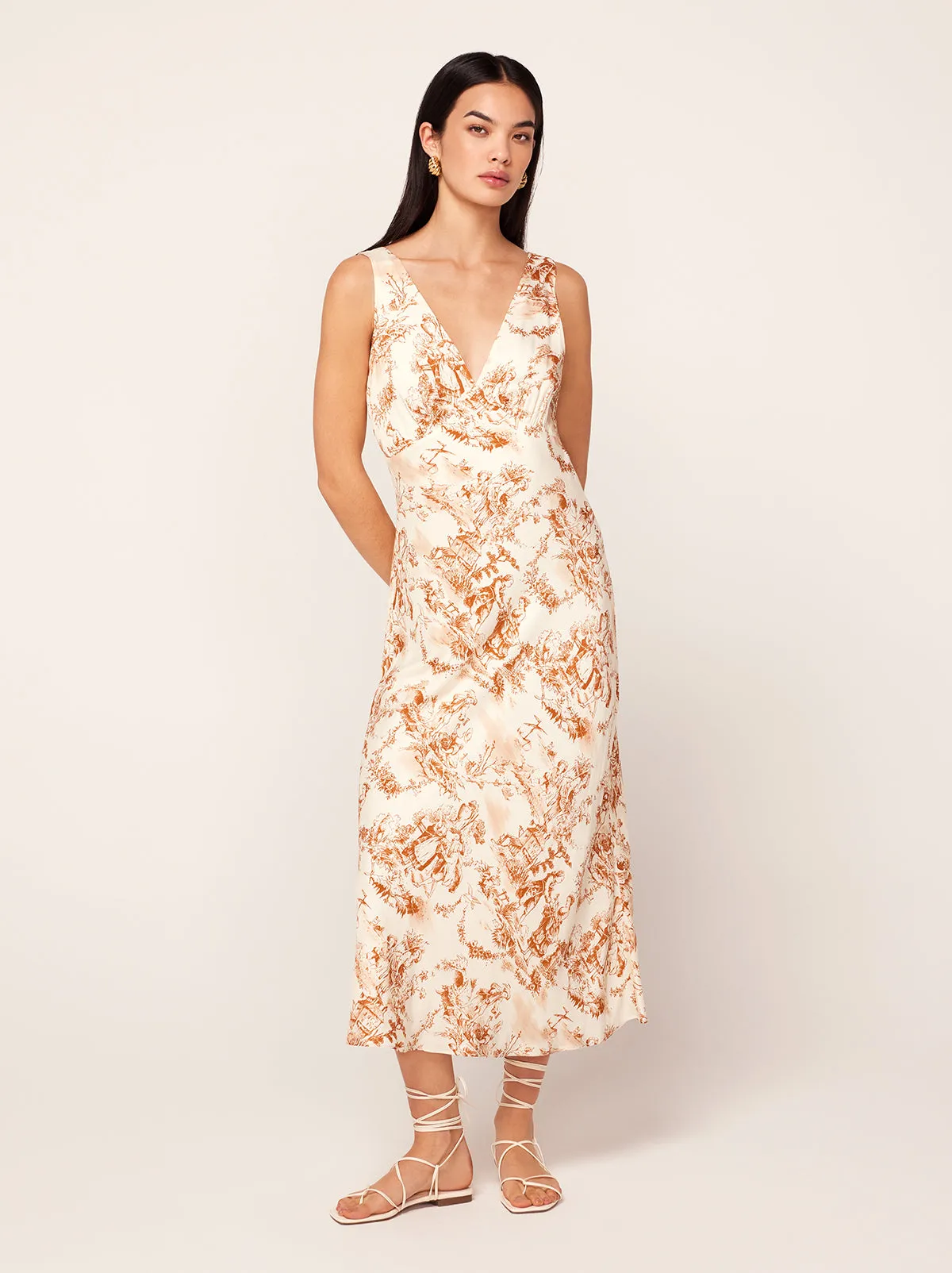 Claire Toile De Jouy Slip Dress
