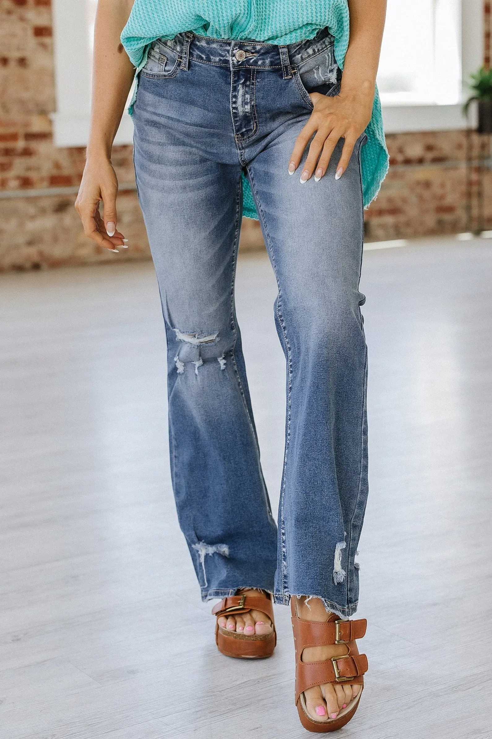 Coraline Raw Hem High Waist Flare Jeans | PRE ORDER