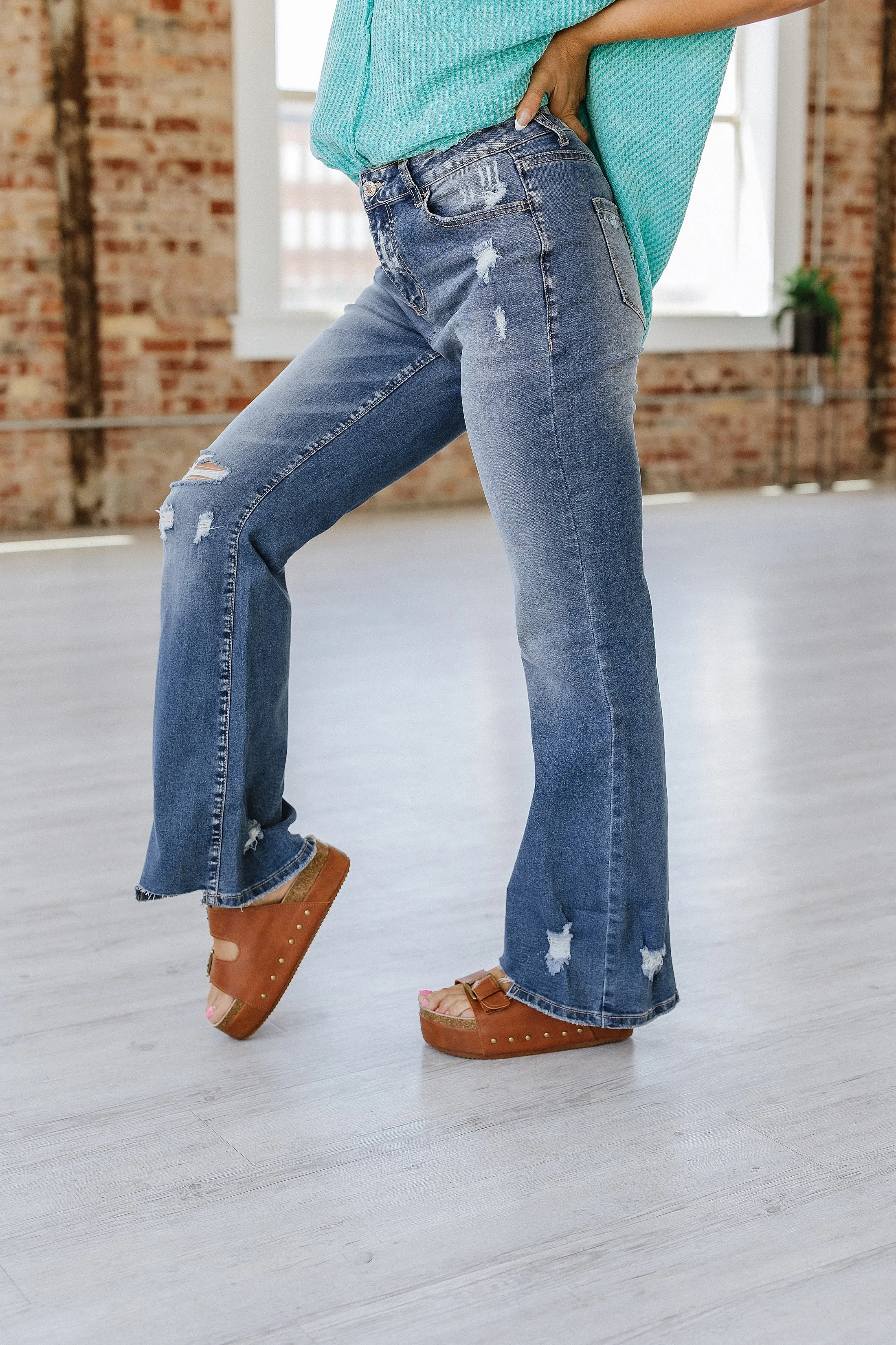 Coraline Raw Hem High Waist Flare Jeans | PRE ORDER
