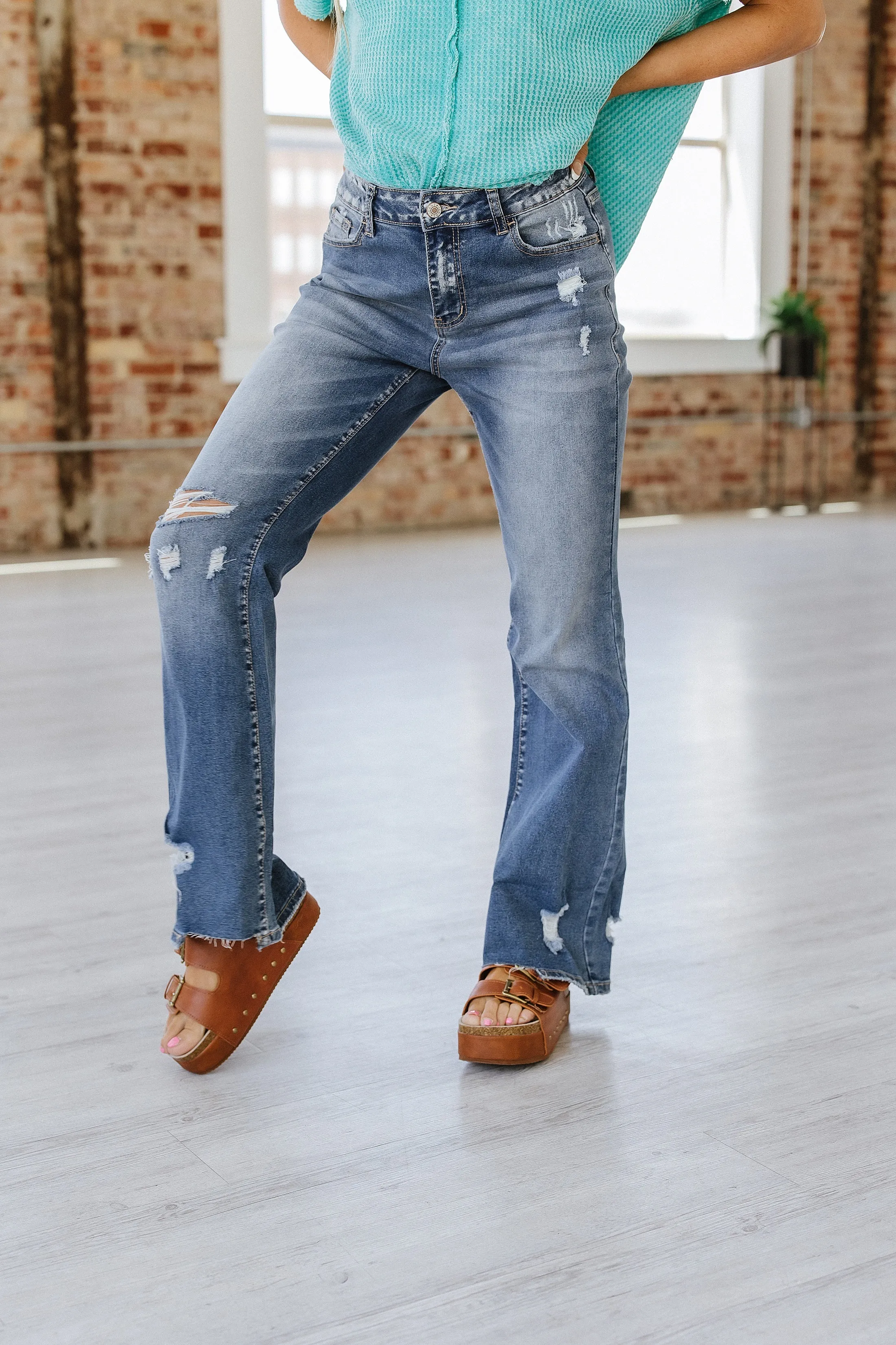 Coraline Raw Hem High Waist Flare Jeans | PRE ORDER