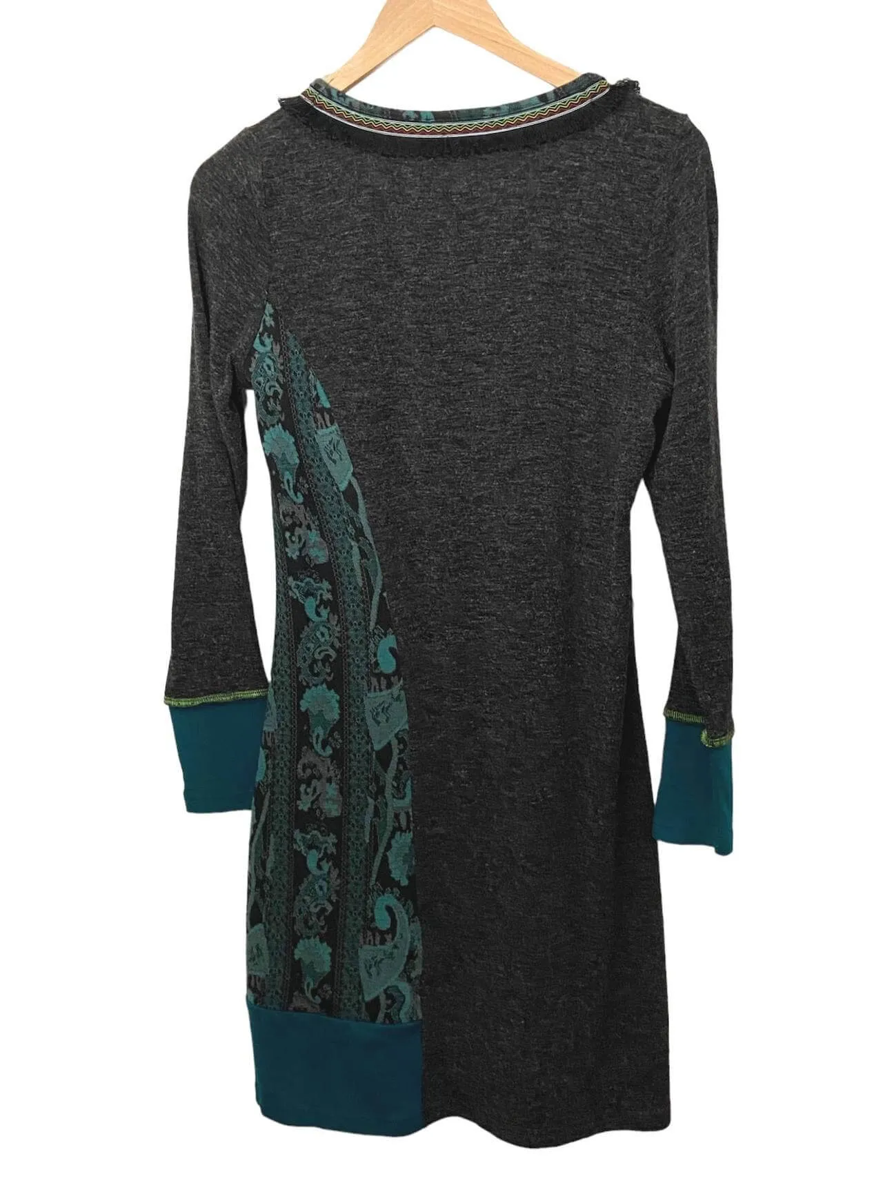 Dark Autumn Paisley Print Sweater Dress