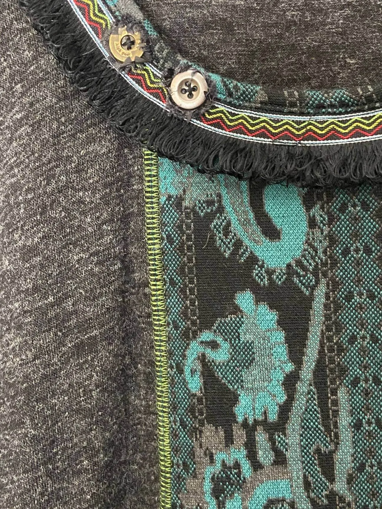Dark Autumn Paisley Print Sweater Dress