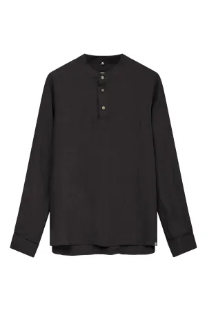 Elijah Linen Long Sleeve Black