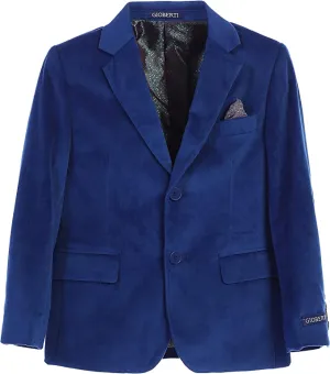 Formal Velvet Blazer Toddler's Kids Boys -Royal Blue