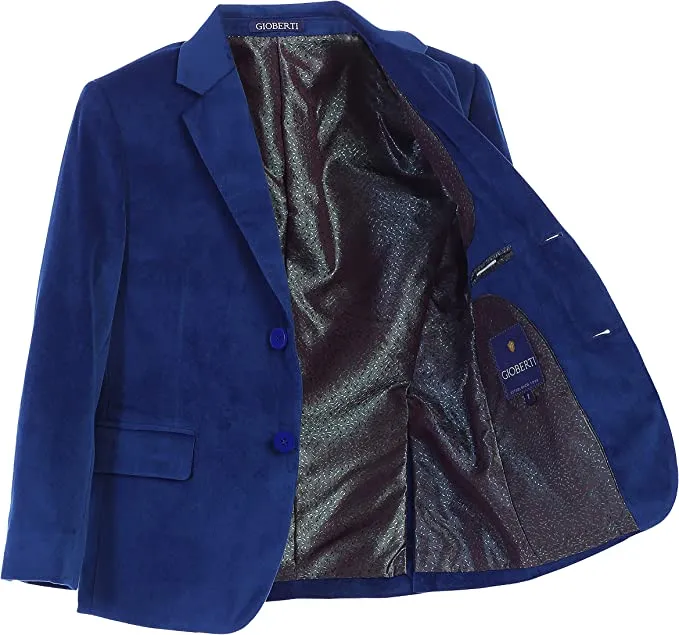 Formal Velvet Blazer Toddler's Kids Boys -Royal Blue