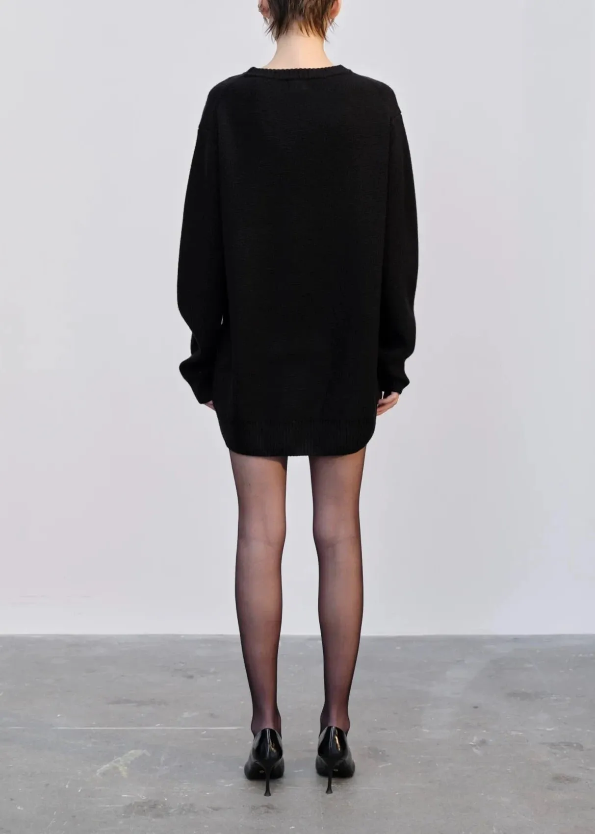 FRED KNIT SWEATER DRESS | BLACK