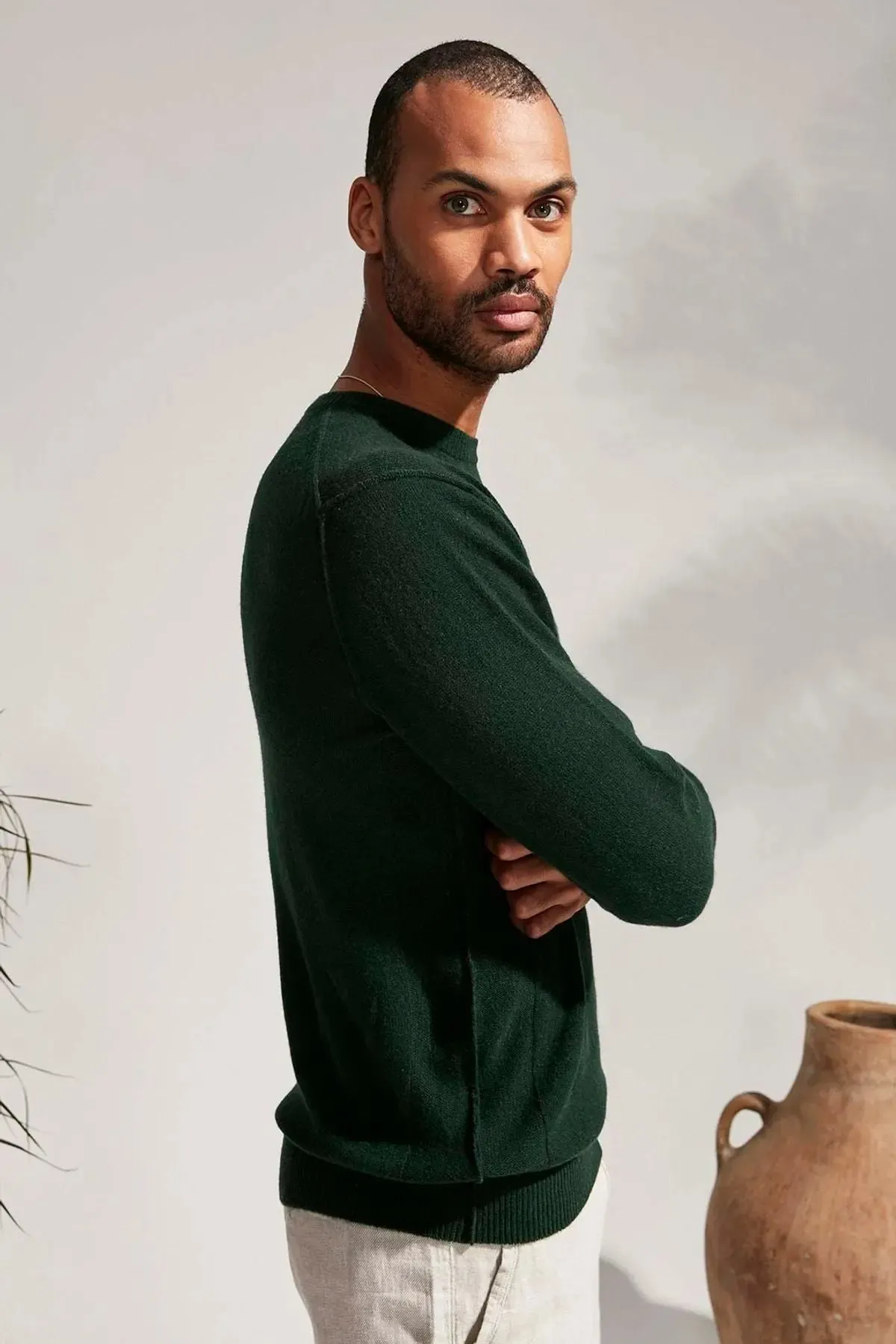 Green Cashmere and Australian Wool Erson Men's Sweater