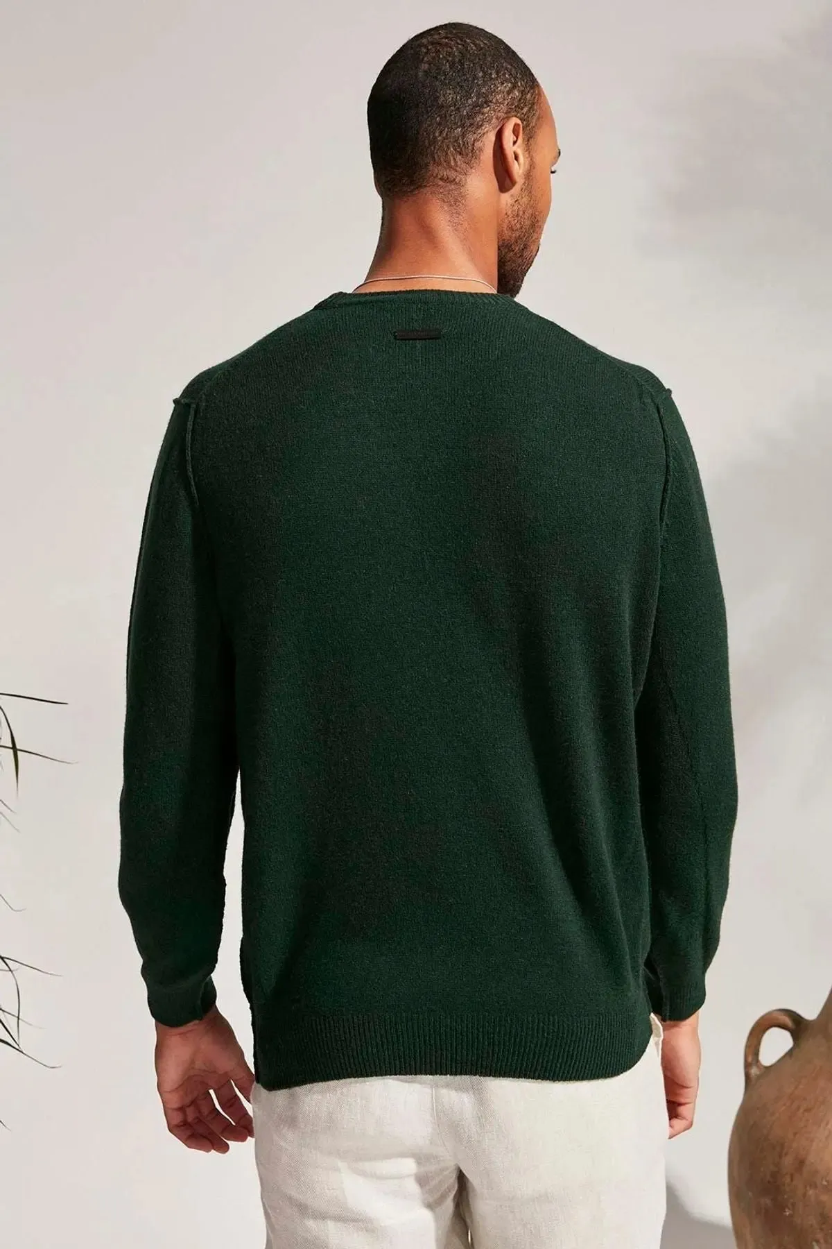 Green Cashmere and Australian Wool Erson Men's Sweater