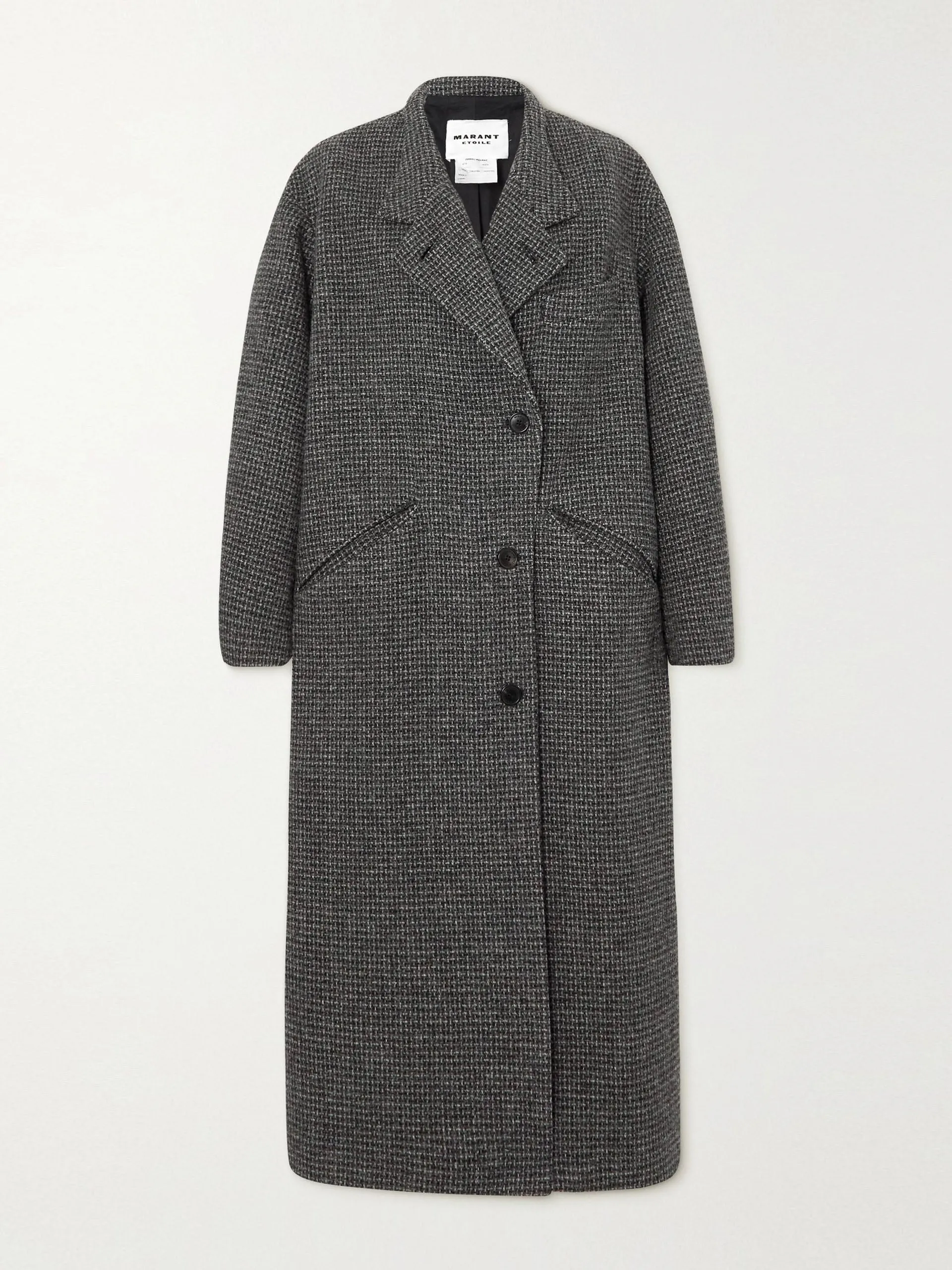 Grey wool-tweed coat
