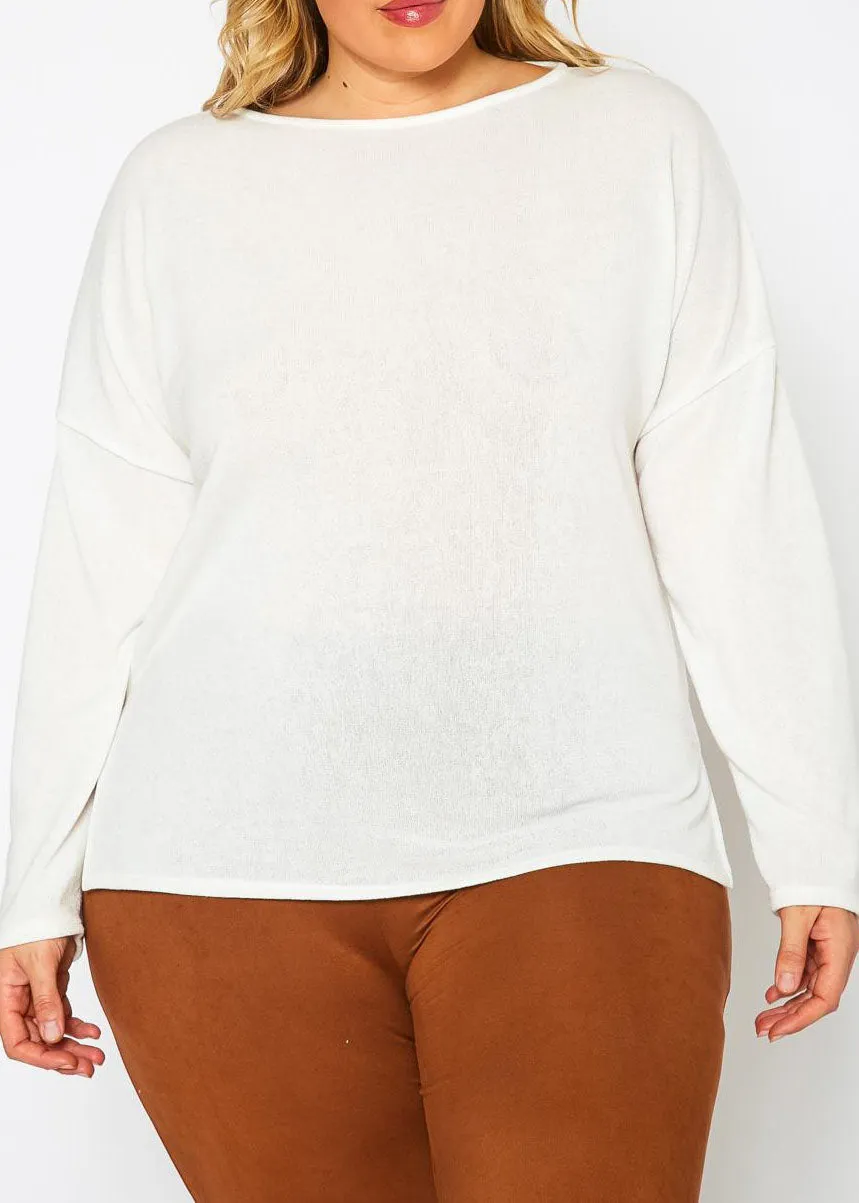Hi Curvy Plus Size Women Knit Long Sleeve Sweater