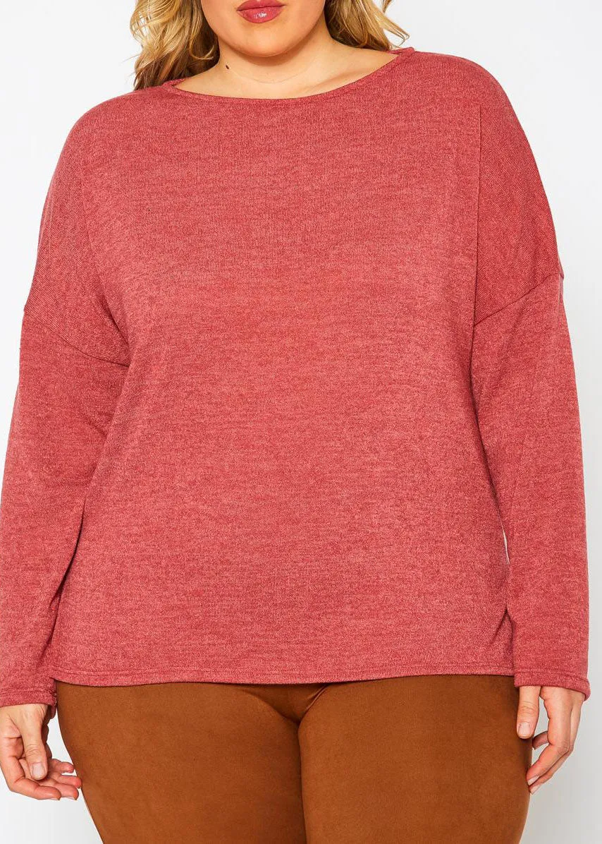 Hi Curvy Plus Size Women Knit Long Sleeve Sweater