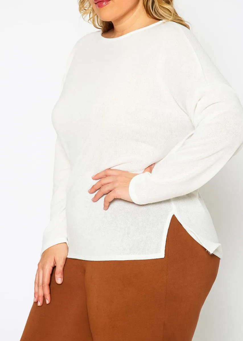 Hi Curvy Plus Size Women Knit Long Sleeve Sweater