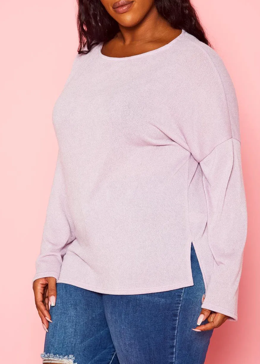 Hi Curvy Plus Size Women Knit Long Sleeve Sweater