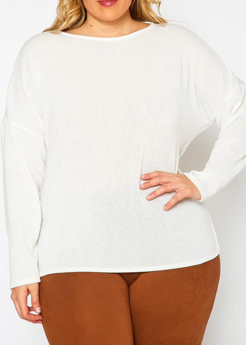 Hi Curvy Plus Size Women Knit Long Sleeve Sweater