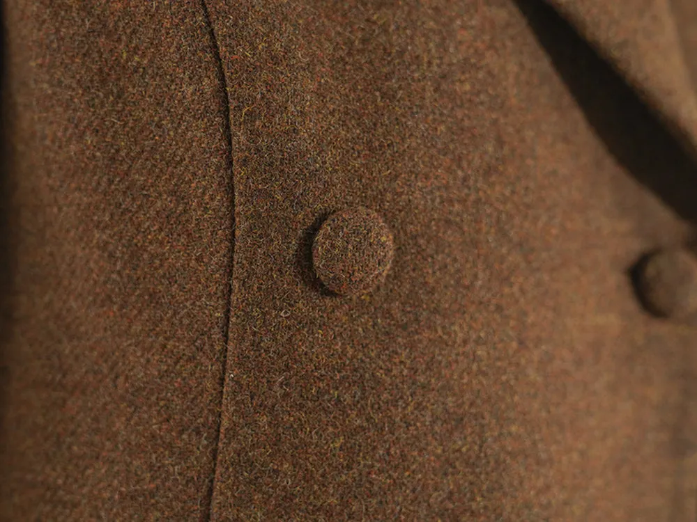 Huanzi  worsted wool high-end vintage British women's autumn winter blazer - Tiwe