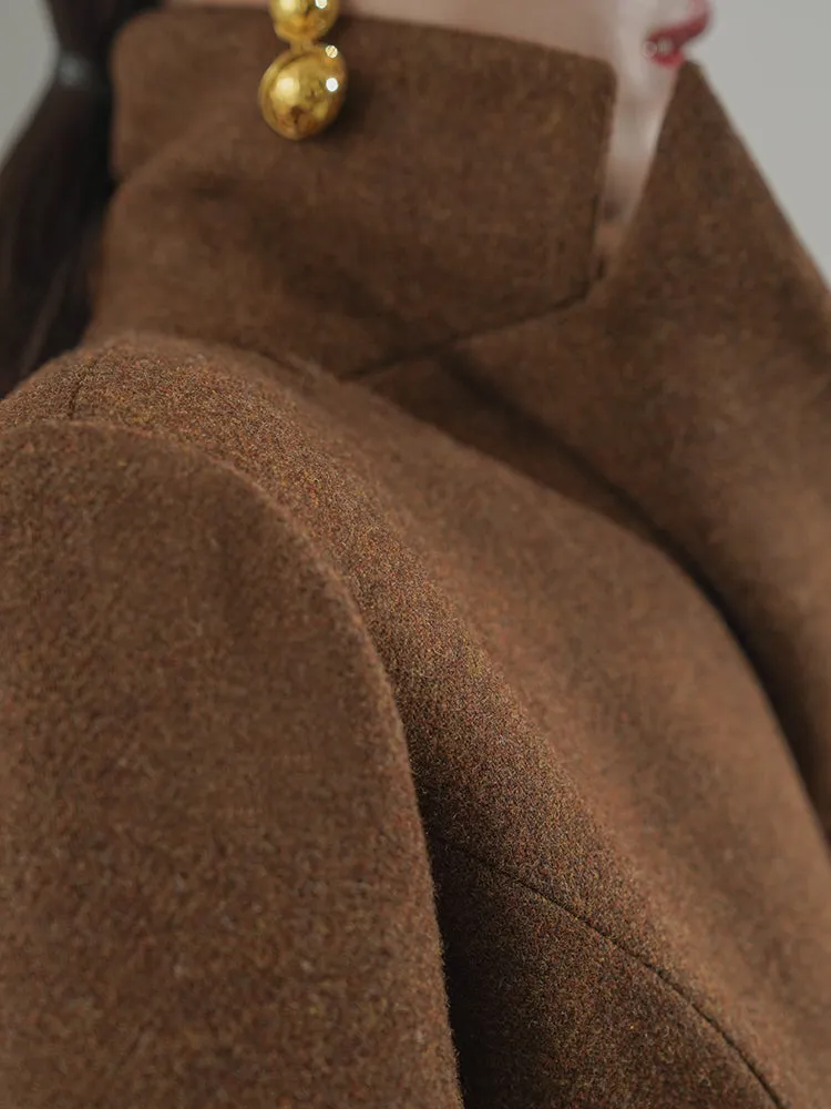 Huanzi  worsted wool high-end vintage British women's autumn winter blazer - Tiwe