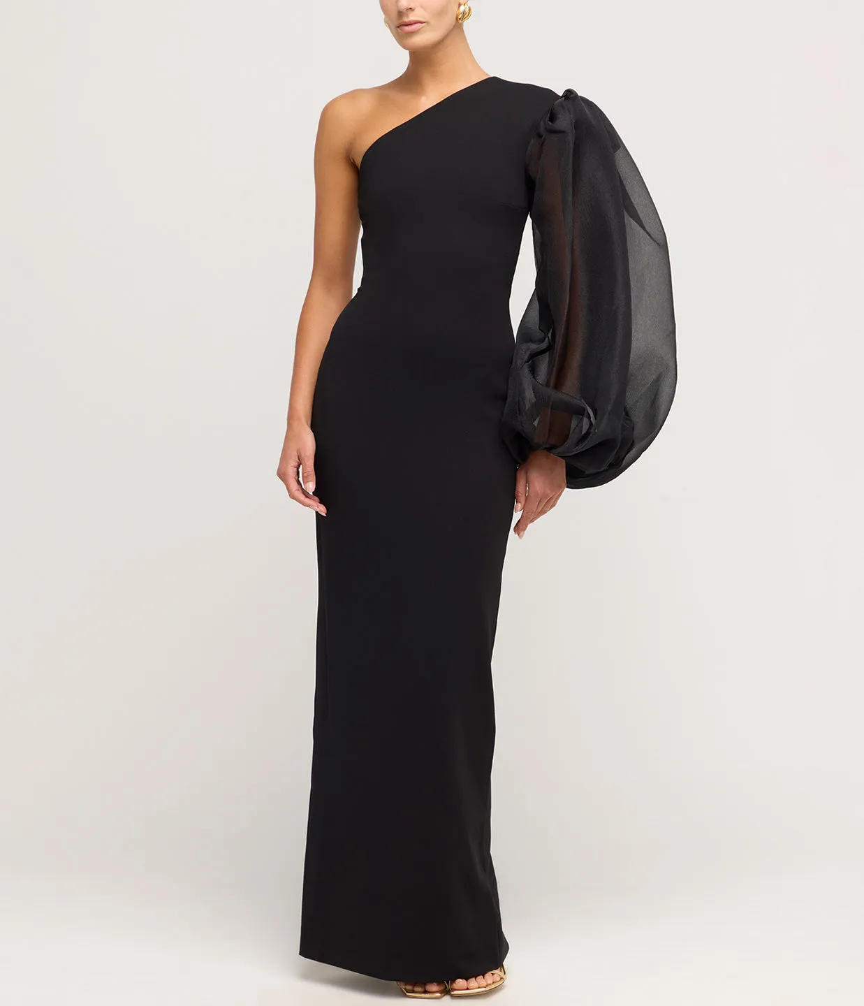 Hudson Crepe Knit Maxi Dress in Black