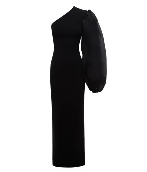 Hudson Crepe Knit Maxi Dress in Black