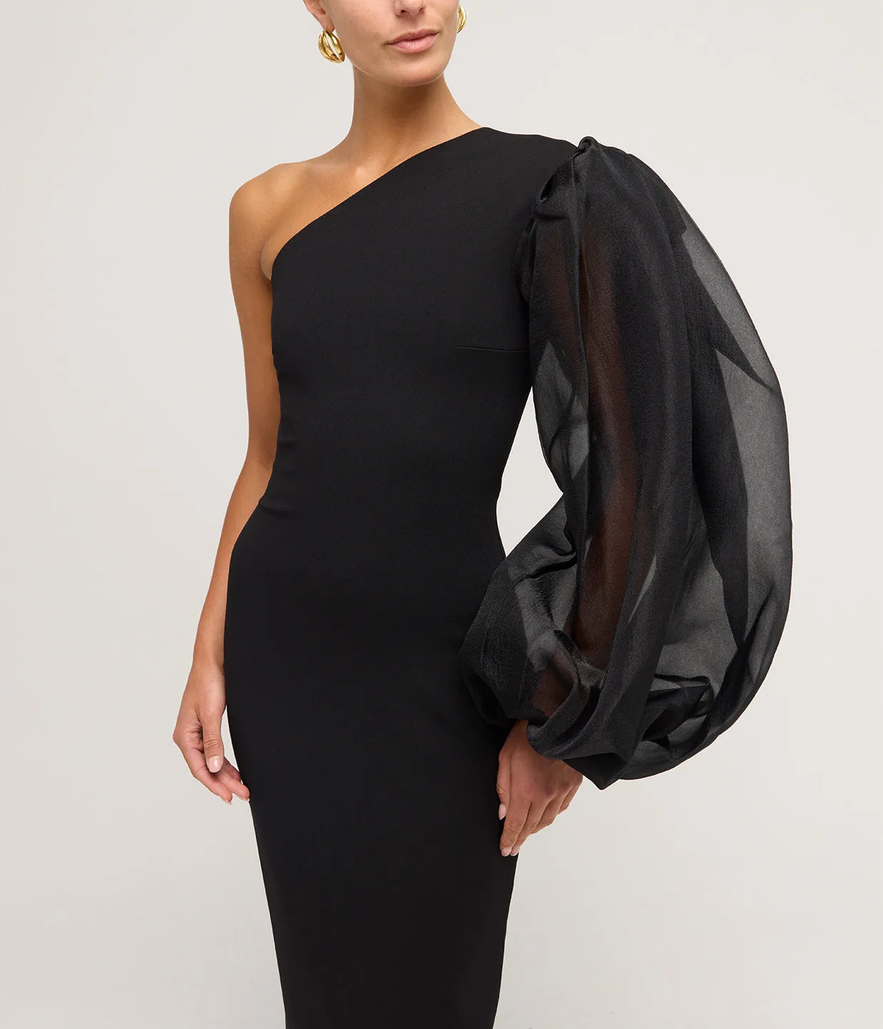 Hudson Crepe Knit Maxi Dress in Black