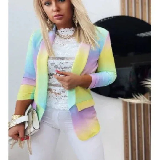Keisha - Trendy lange tie-dye blazer voor dames