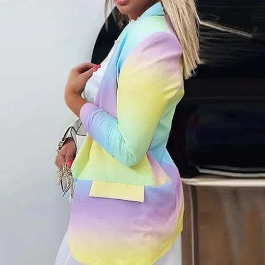 Keisha - Trendy lange tie-dye blazer voor dames