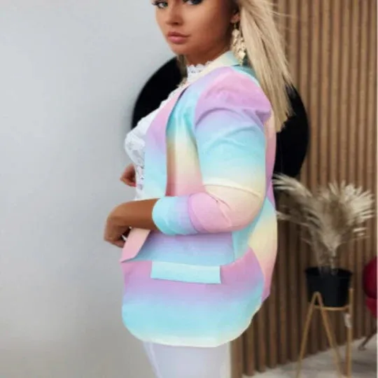 Keisha - Trendy lange tie-dye blazer voor dames
