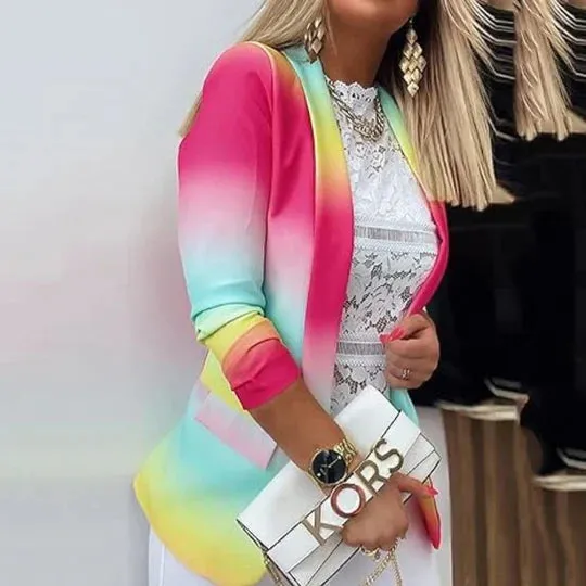 Keisha - Trendy lange tie-dye blazer voor dames