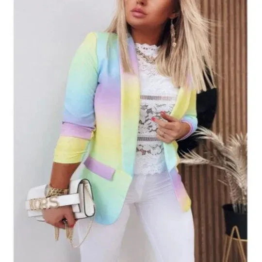 Keisha - Trendy lange tie-dye blazer voor dames