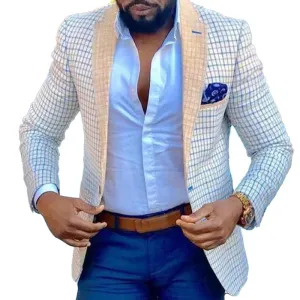 Men's Plaid Casual Suit 74116500L
