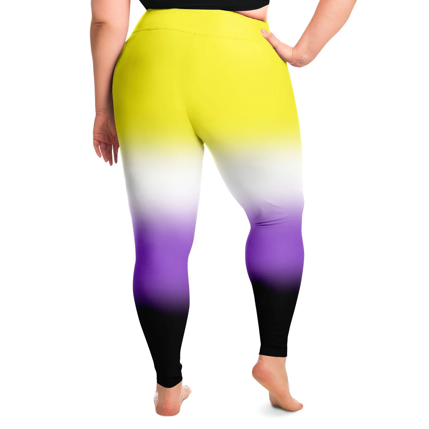 Non-binary Pride Ombre High-Waist Plus Leggings