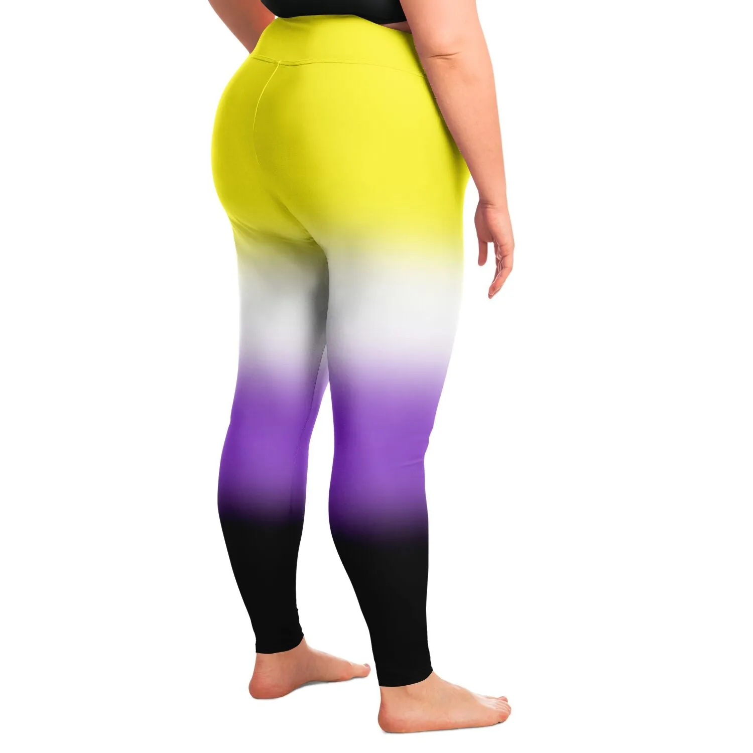 Non-binary Pride Ombre High-Waist Plus Leggings