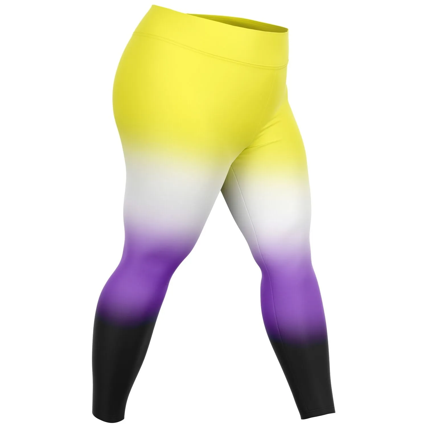 Non-binary Pride Ombre High-Waist Plus Leggings