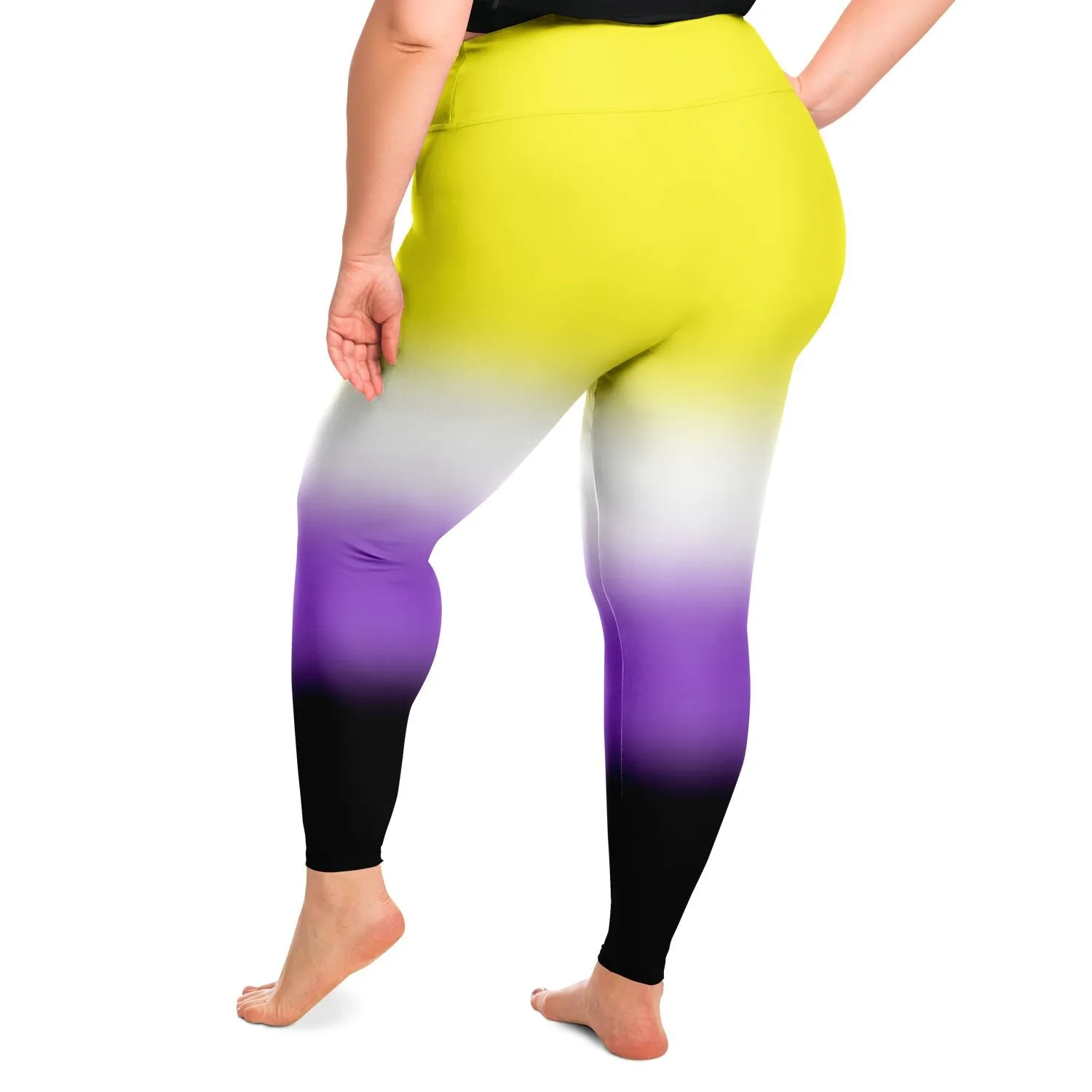 Non-binary Pride Ombre High-Waist Plus Leggings