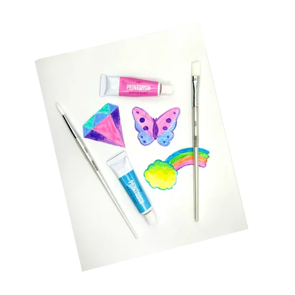 Ooly Paintology Acrylic Paints   2 Brushes - Pastel Colours
