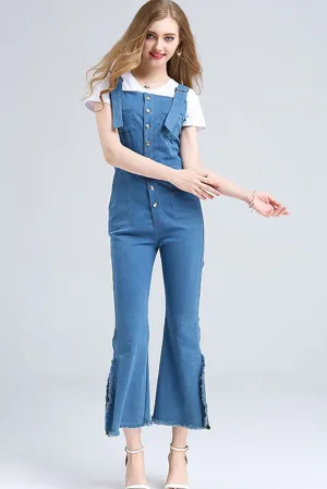 OVERALL JEANS WITH LEG SLITS