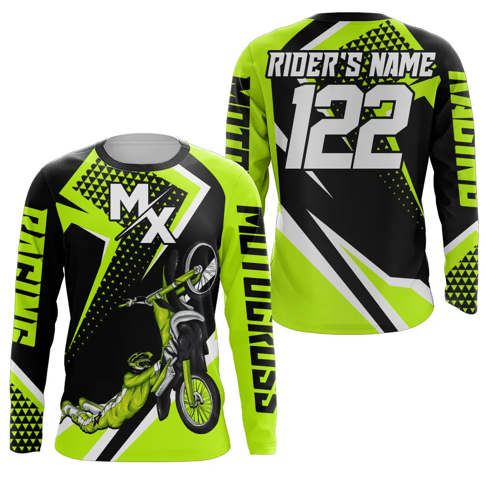 Personalized MX Jersey Kid Men Women Dirt Bike Long Sleeve Shirt Freestyle Multicolor Motocross Off-Road