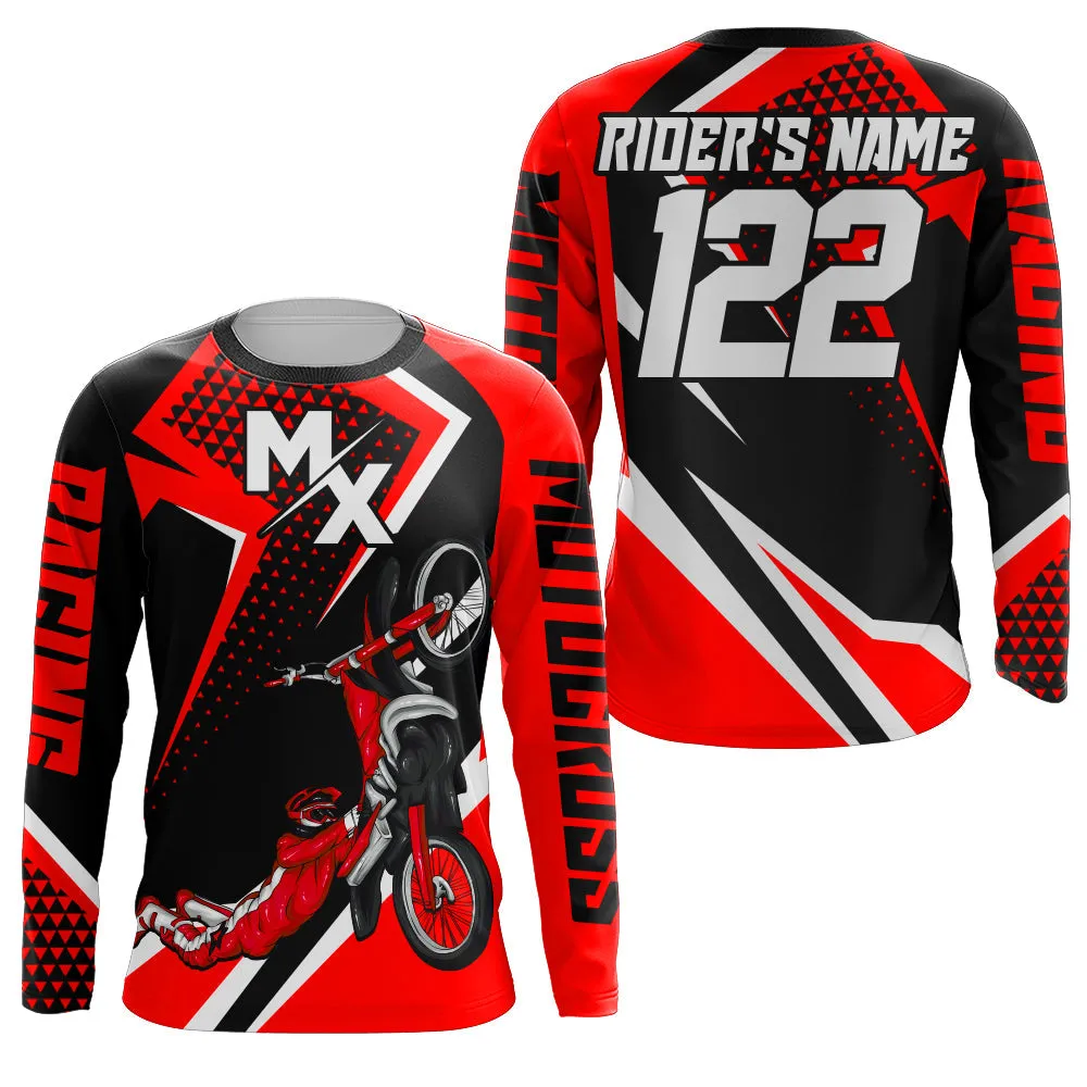 Personalized MX Jersey Kid Men Women Dirt Bike Long Sleeve Shirt Freestyle Multicolor Motocross Off-Road