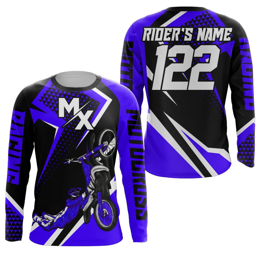 Personalized MX Jersey Kid Men Women Dirt Bike Long Sleeve Shirt Freestyle Multicolor Motocross Off-Road